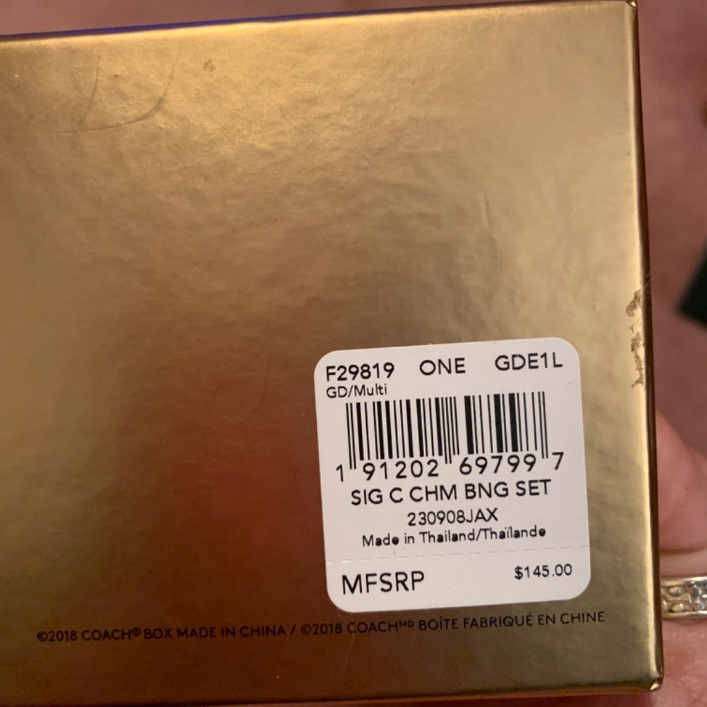 NWT COACH SIG C CHARM BANGLE SET - Picture 4 of 4